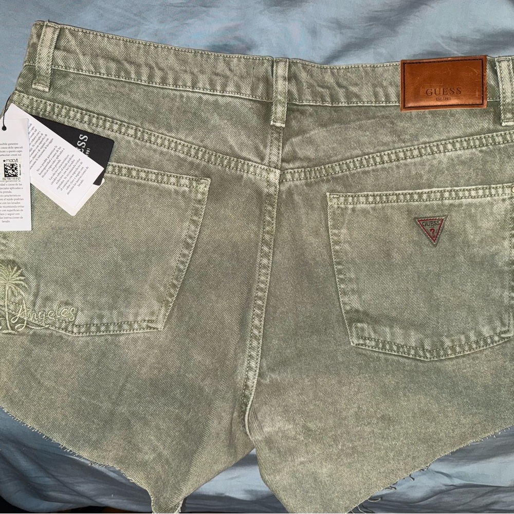 NWT Guess Manila Green Denim Shorts